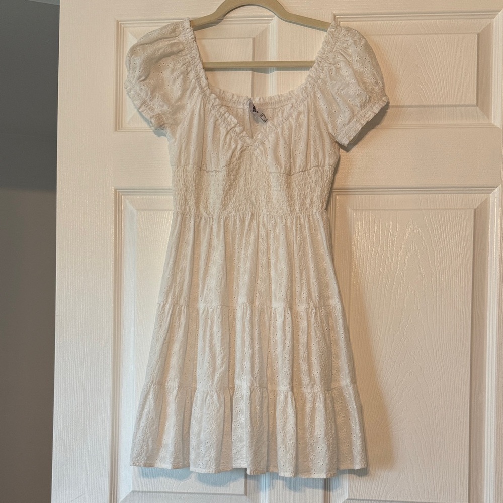 Princess Polly White Lace Puff Sleeve Dress